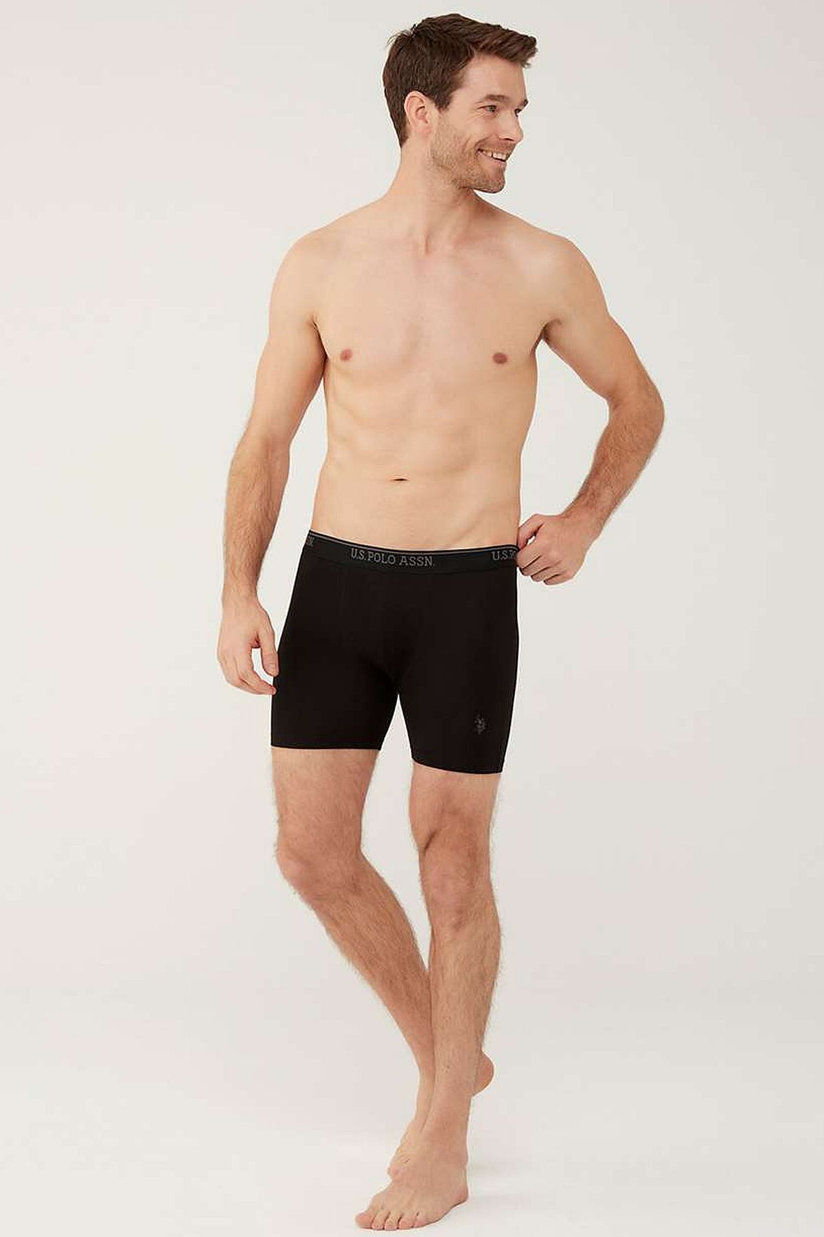 U.s Polo Assn. 80454 Erkek 3lü Uzun Paçalı Boxer-Siyah