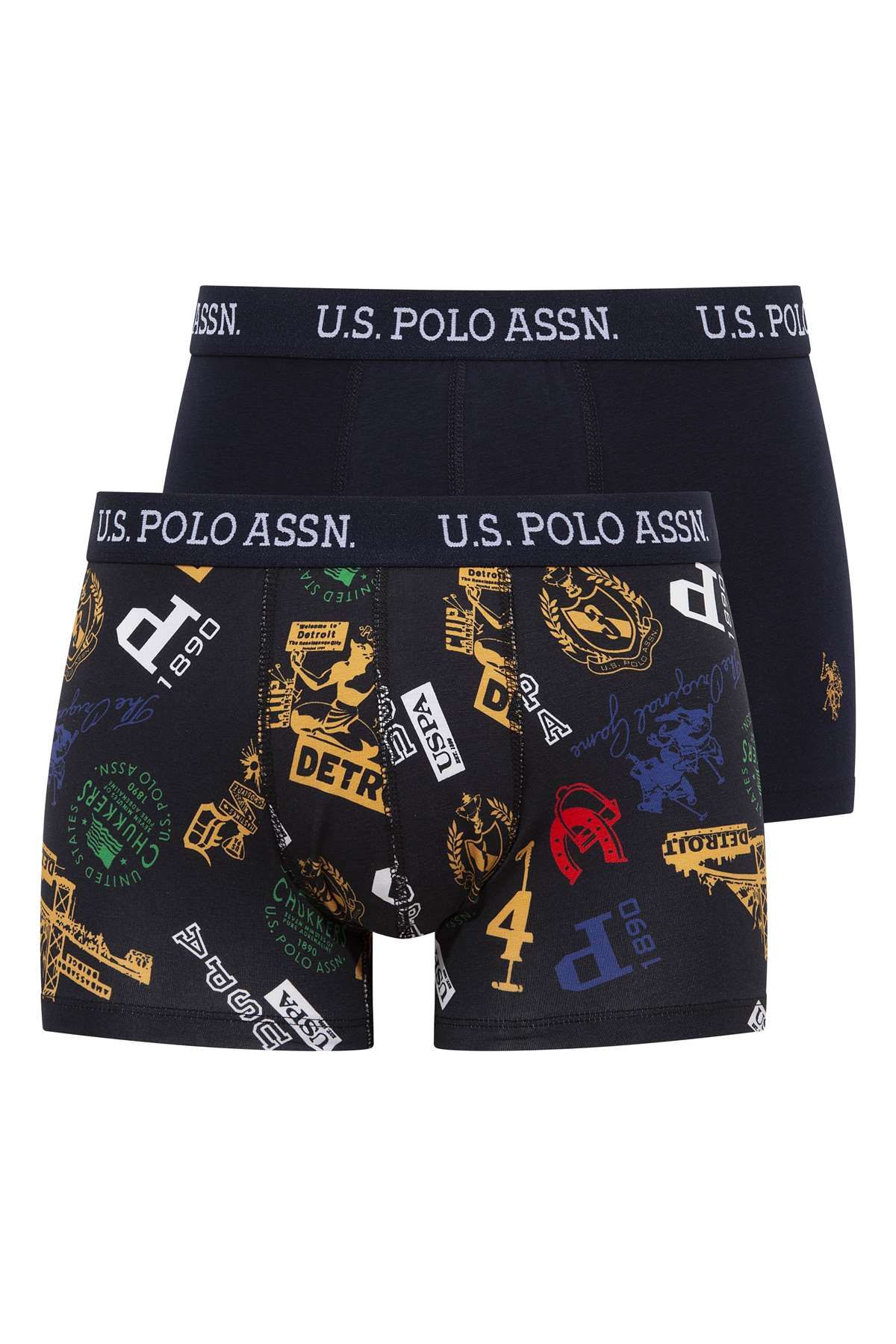 U.s Polo Assn. 80476 Erkek 2li Boxer-Lacivert&Baskılı