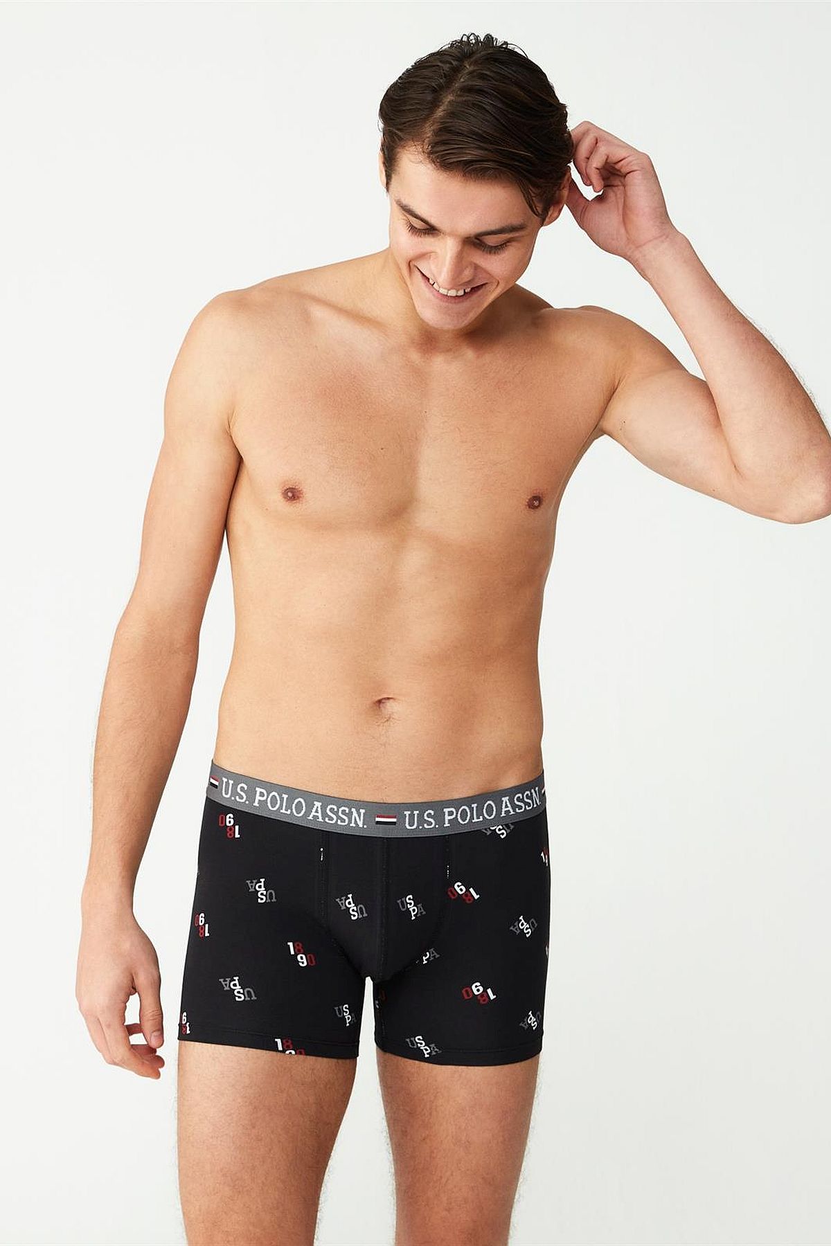 U.s Polo Assn. 80487 Erkek Modal 2li Boxer-Bordo&Siyah