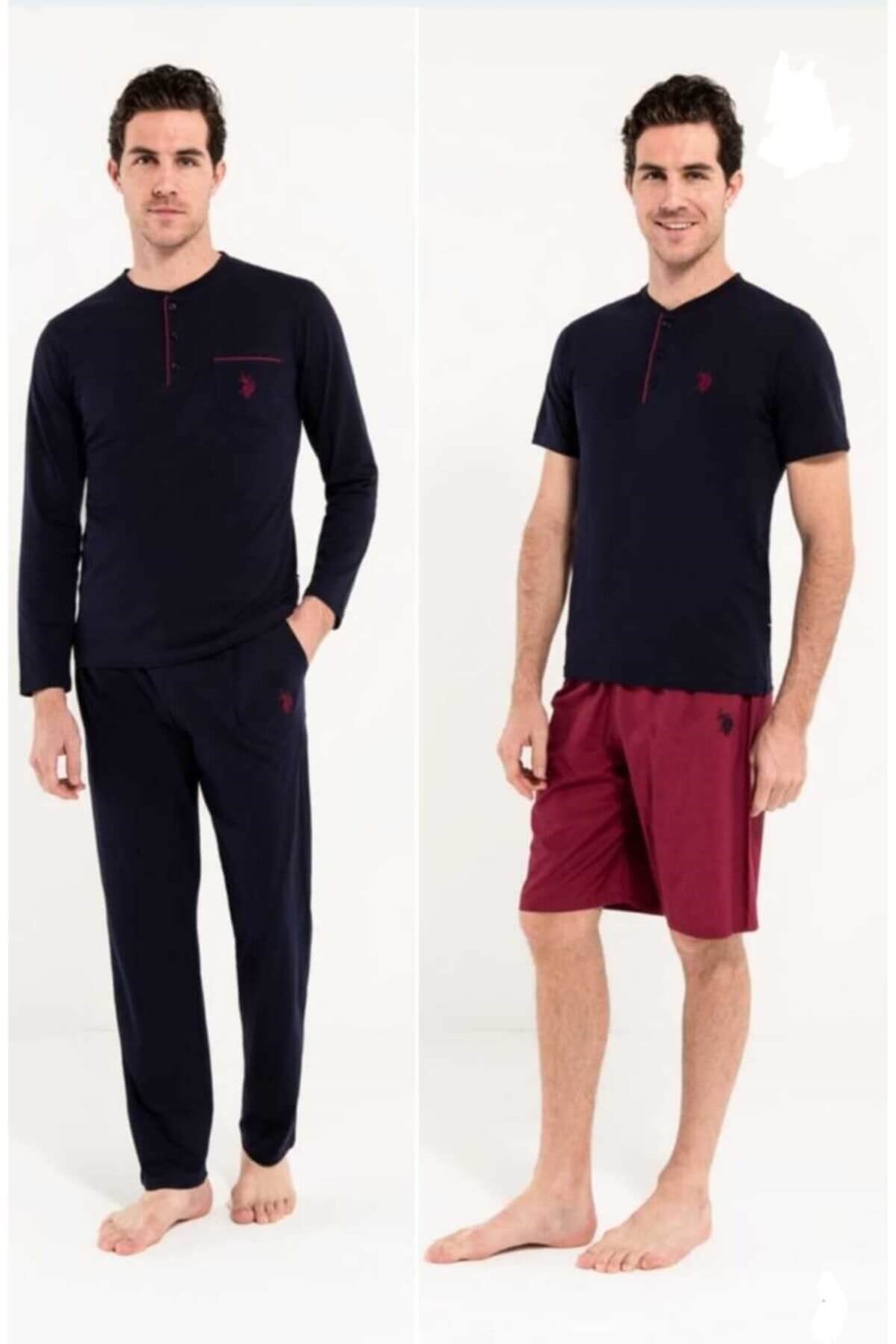U.S. Polo Assn. 12000 Erkek 5li Çeyizlik Ropdöşambır Set-Bordo