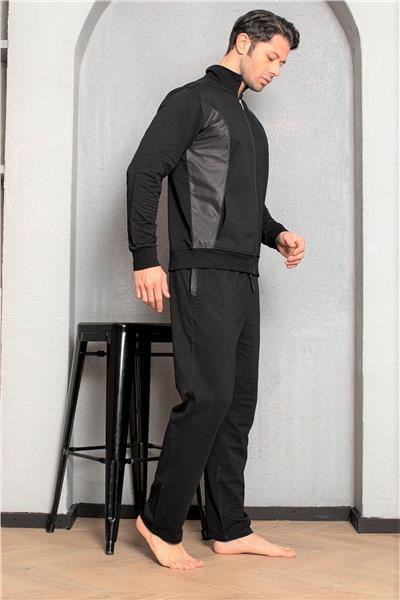 Alissa 6000 Erkek Uzun Kollu Eşofman Takım-Siyah