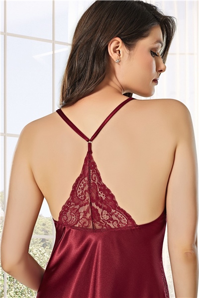 Alissa 8600 Kadın Çeyizlik Saten 6lı Set-Bordo
