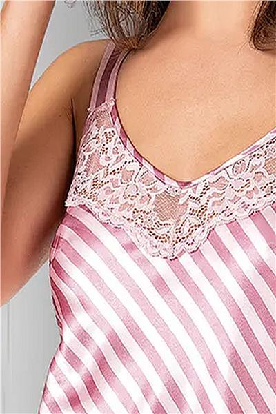 Angels Story 300 Kadın Saten İp Askılı Şortlu Pijama Takım-Pembe