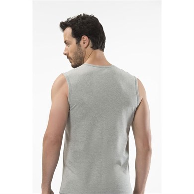 Cacharel 1303 Spor Erkek Bisiklet Yaka - Gri Melanj
