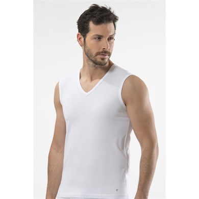 Cacharel 1304 Spor Erkek V Yaka - Beyaz