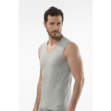 Cacharel 1304 Spor Erkek V Yaka - Gri Melanj