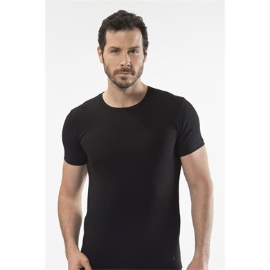 Cacharel 1305 O Yaka Kısa Kollu Erkek T-Shirt - Siyah