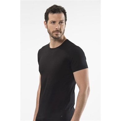 Cacharel 1305 O Yaka Kısa Kollu Erkek T-Shirt - Siyah