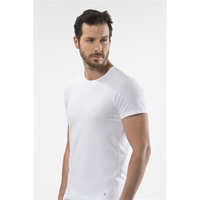 Cacharel 1305 O Yaka Kısa Kollu Erkek T-Shirt - Beyaz