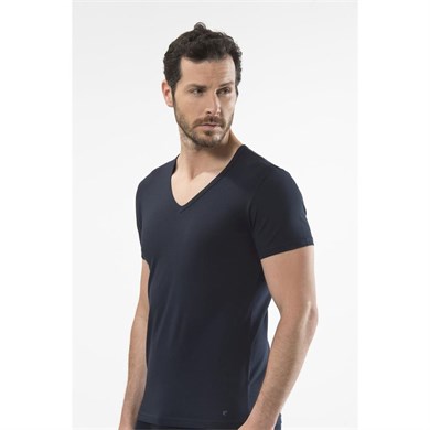 Cacharel 1306 V Yaka Kısa Kollu Erkek T-Shirt - Lacivert