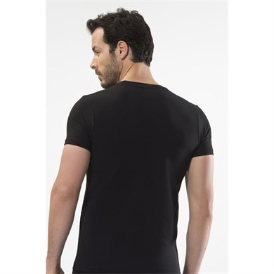 Cacharel 1307 O Yaka Kısa Kollu Erkek T-Shirt - Siyah