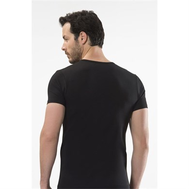 Cacharel 1308 Düğmeli Kısa Kollu Erkek T-Shirt - Siyah