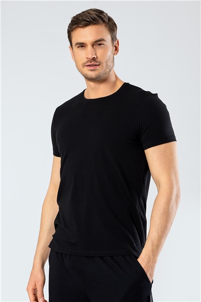 Cacharel 1331 O Yaka Kısa Kollu Erkek T-Shirt - Siyah