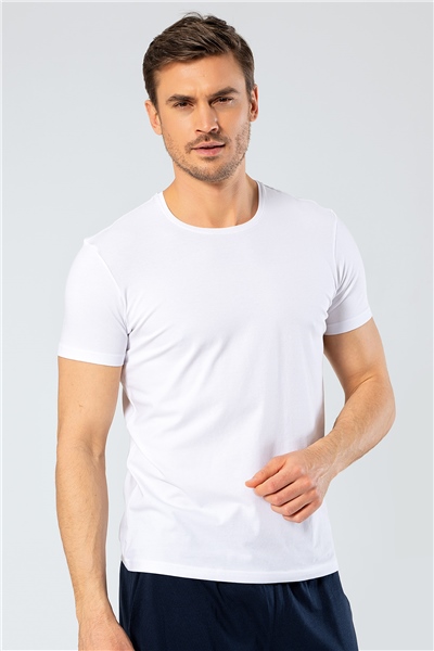Cacharel 1331 O Yaka Kısa Kollu Erkek T-Shirt - Beyaz