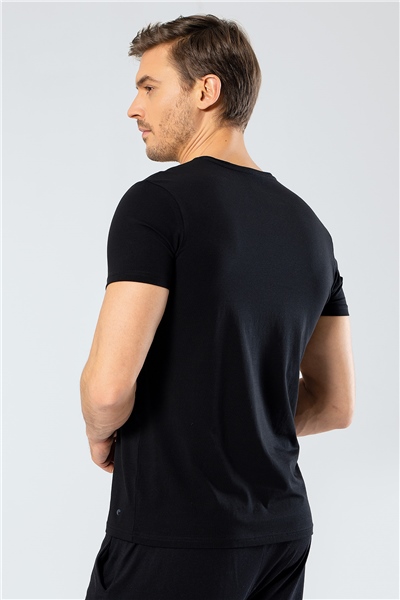 Cacharel 1331 O Yaka Kısa Kollu Erkek T-Shirt - Siyah
