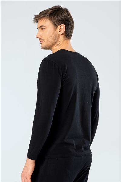 Cacharel 1332 V Yaka Kısa Kollu Erkek T-Shirt - Siyah