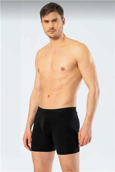 Cacharel 1336 Erkek Bel Bantlı Likralı Uzun Paçalı Boxer-Siyah