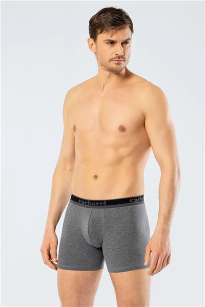 Cacharel 1338 Erkek 3lü Likralı Uzun Paça Boxer-Siyah&Antrasit&Gri