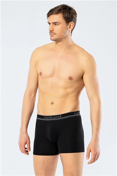 Cacharel 1338 Erkek 3lü Likralı Uzun Paça Boxer-Beyaz&Siyah&Gri