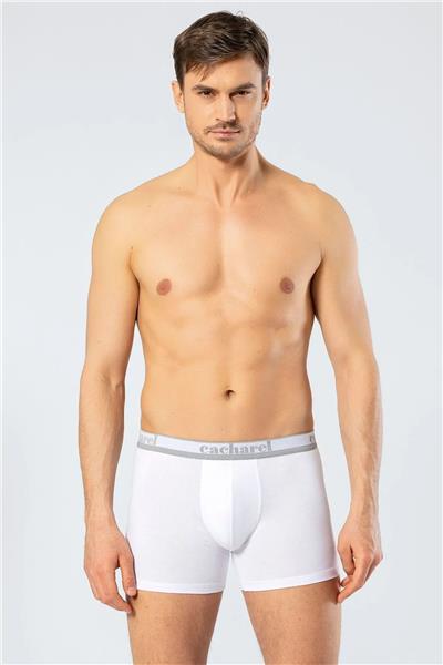 Cacharel 1338 Erkek 3lü Likralı Uzun Paça Boxer-Beyaz&Siyah&Gri