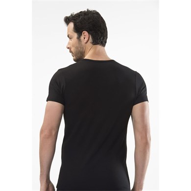 Cacharel 1402 V Yaka Erkek T-Shirt - Siyah