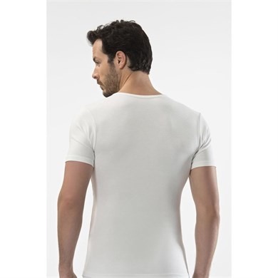 Cacharel 1601 Erkek Termal Erkek Kısa Kol Erkek Bisiklet Yaka - Beyaz