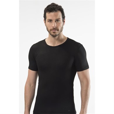 Cacharel 1601 Erkek Termal Erkek Kısa Kol Erkek Bisiklet Yaka - Siyah