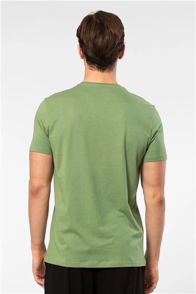 Cacharel 2169 Erkek Modal Pamuk Bisiklet Yaka Kısa Kollu T-shirt-Yeşil
