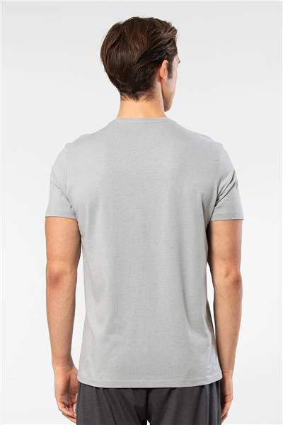 Cacharel 2169 Erkek Modal Pamuk Bisiklet Yaka Kısa Kollu T-shirt-Gri