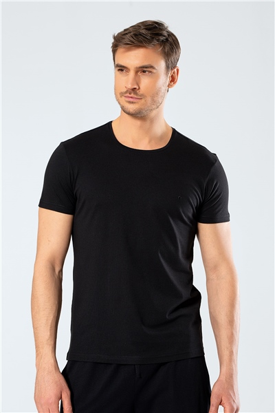 Cacharel 2169 Modal O Yaka Erkek T-Shirt  - Siyah