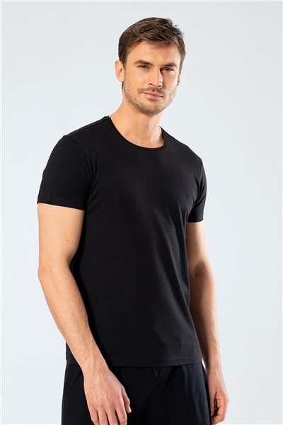 Cacharel 2169 Modal O Yaka Erkek T-Shirt  - Siyah