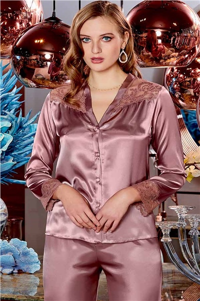 Çeyizlik Dantelli Saten 6lı Set