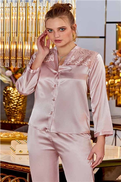 Çeyizlik Dantelli Saten 6lı Set