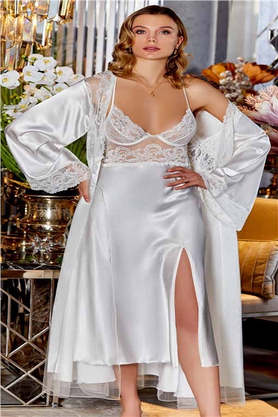 Çeyizlik Dantelli Saten 6lı Set