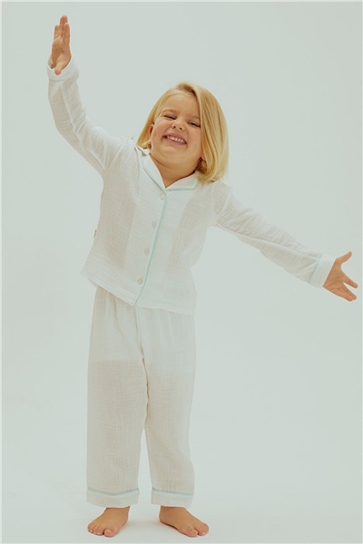 Çocuk Organik Pamuk Müslin Pijama Takımı