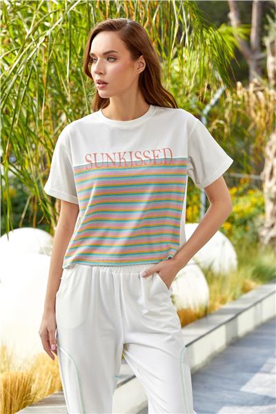 Cossy by Aqua 23717 Kadın İkili Rahat Ev Giyim-Krem