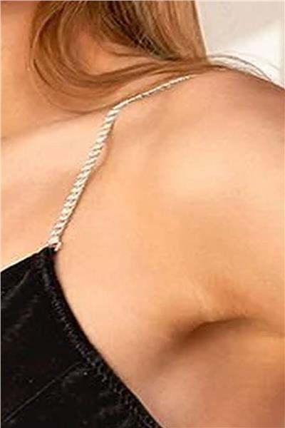 Cossy by Aqua 24118 Kadın Kadife Taş Detaylı Askılı Şort Takım-Siyah