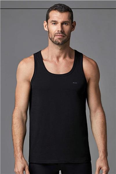 Dagi 1010 Erkek 2li Askılı Bisiklet Yaka Atlet-Siyah