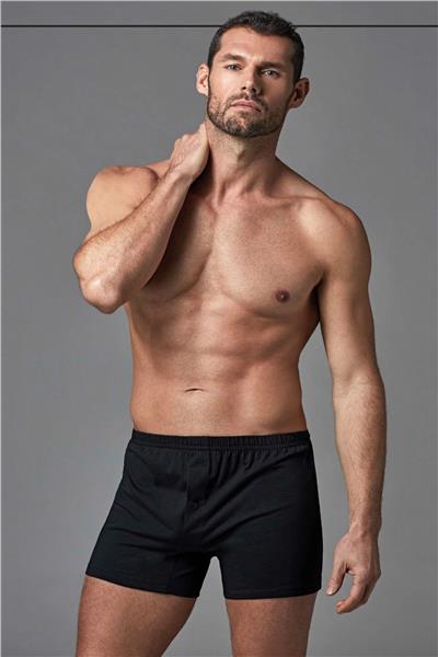 Dagi 1220 Erkek 2li %100 Pamuk Penye Boxer-Siyah