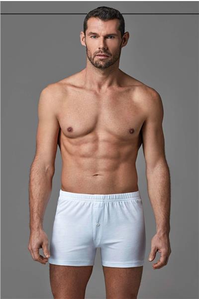 Dagi 1220 Erkek 2li %100 Pamuk Penye Boxer-Beyaz