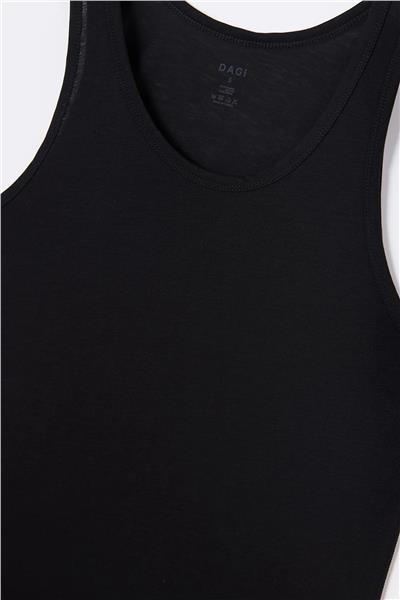 Dagi 3500 Erkek Kalın Askılı U Yaka Penye Modal Atlet-Siyah