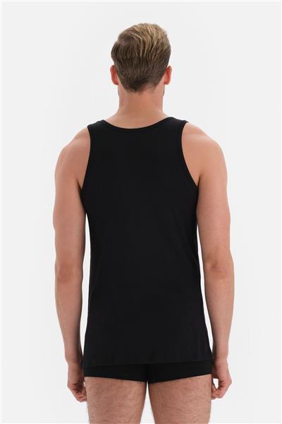 Dagi 3500 Erkek Kalın Askılı U Yaka Penye Modal Atlet-Siyah