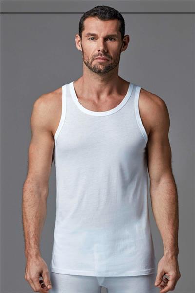 Dagi 3500 Erkek Kalın Askılı U Yaka Penye Modal Atlet-Beyaz