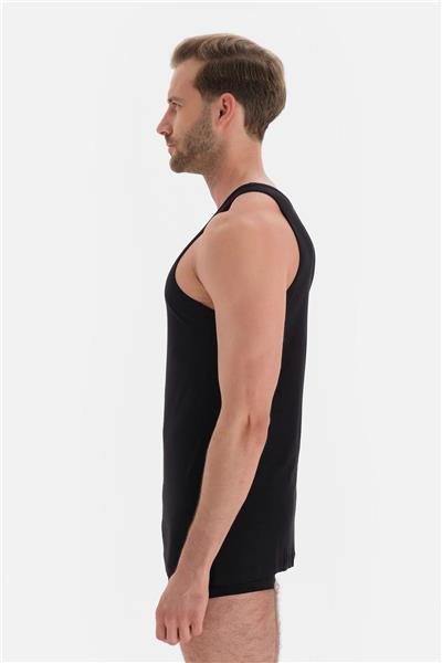 Dagi 3500 Erkek Kalın Askılı U Yaka Penye Modal Atlet-Siyah