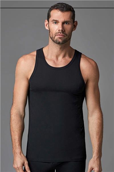 Dagi 3500 Erkek Kalın Askılı U Yaka Penye Modal Atlet-Siyah