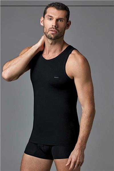 Dagi 4000 Erkek Kalın Askılı U Yaka Mikro Modal Atlet-Siyah