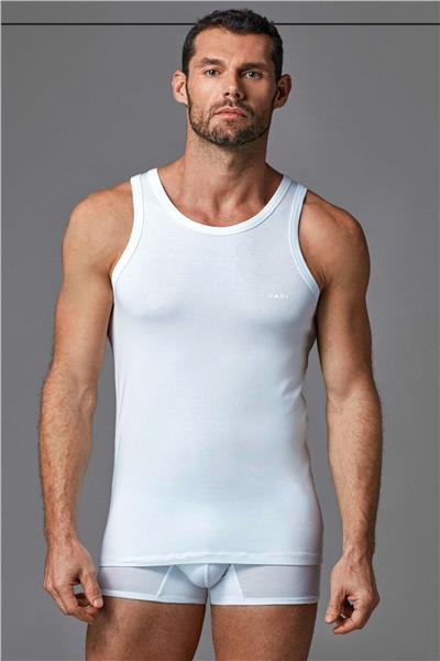 Dagi 4000 Erkek Kalın Askılı U Yaka Mikro Modal Atlet-Beyaz