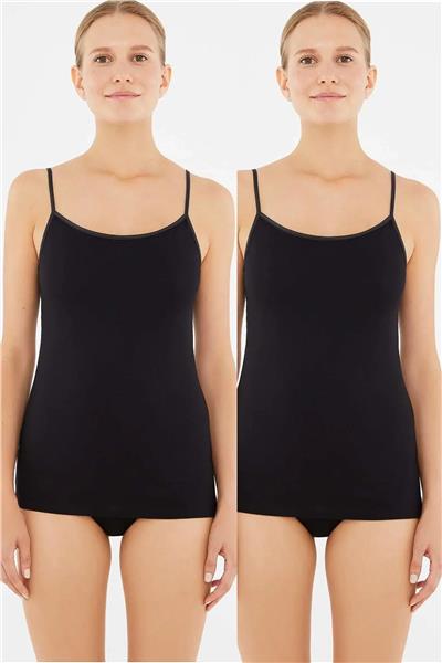 Dagi 5007 Kadın 2li Ayarlanabilir İp Askılı Atlet-Siyah