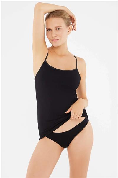 Dagi 5007 Kadın 2li Ayarlanabilir İp Askılı Atlet-Siyah