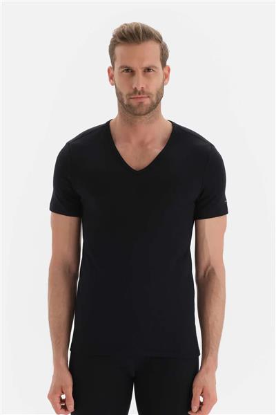Dagi 6030 Erkek Kısa Kollu V Yaka Termal Üst İçlik-Siyah